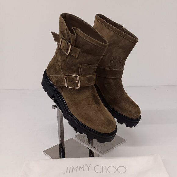 Jimmy Choo Women's Youth II Caper Green Suede Ankle Boots - EU36/US6 - Picture 1 of 16